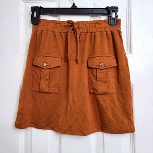 NWT Copper Key Girls Casual Pull On Elastic Waist Skirt Rust Pockets Size M